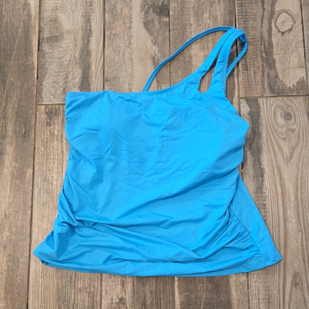 NWT blue swim top 16W